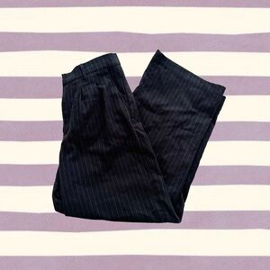 Afends Black and White Pinstripe Straight Leg Trousers